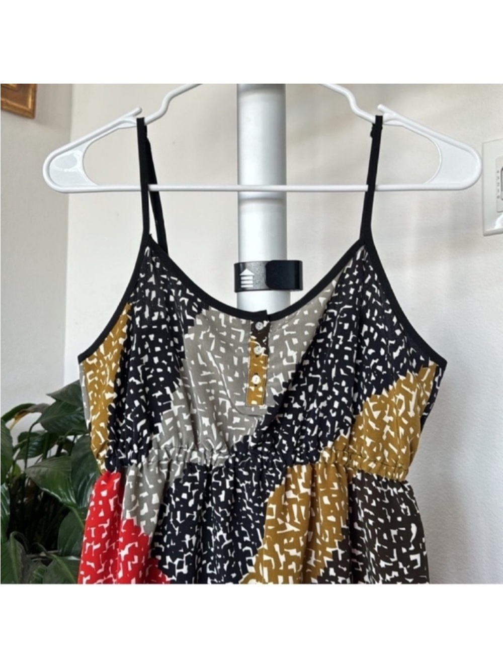 Urban Outfitters Kimchi Blue Mini Dress Sz M Black Red Spaghetti Strap - Picture 2 of 8